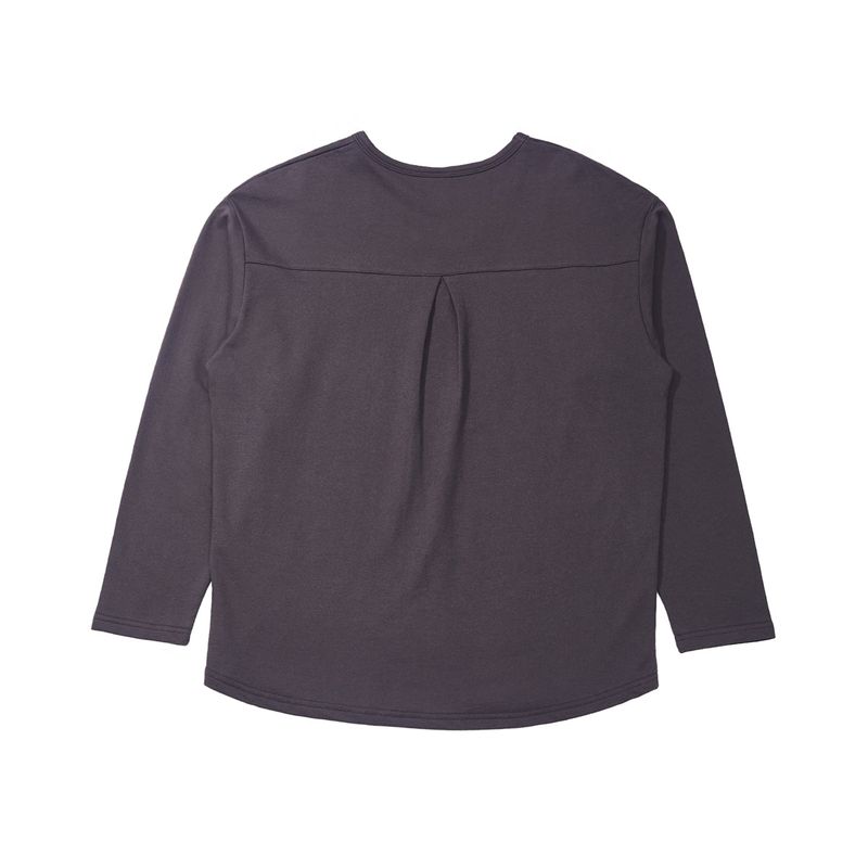 ESSENTIAL PLEAT U-NECK TEE (Charcoal)
