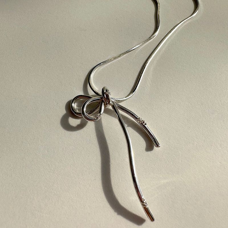 [92.5silver] Flow ribbon necklace
