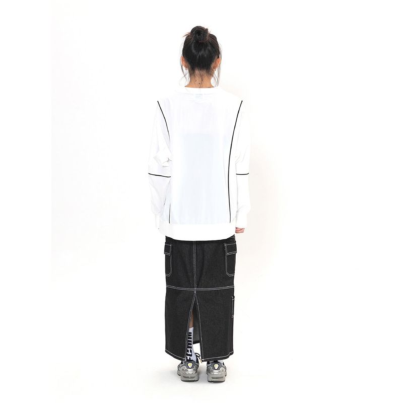 Sports Dept Logo Piping Nylon Pullover - White