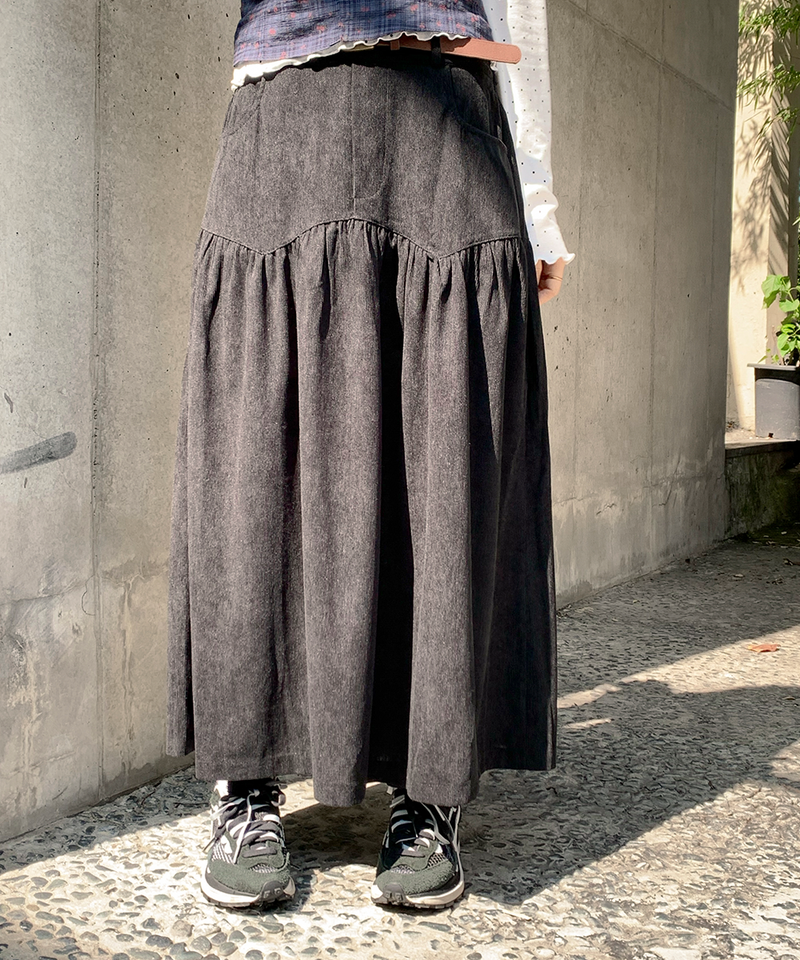corduroy long skirt