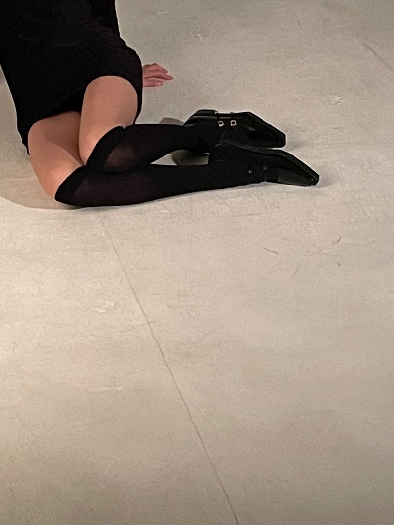 Ore two strap buckle loafer black