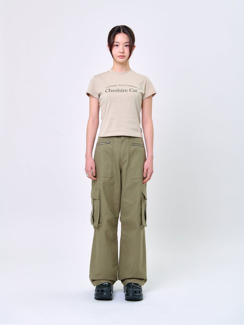 ZIP-POCKET CARGO PANTS_Khaki