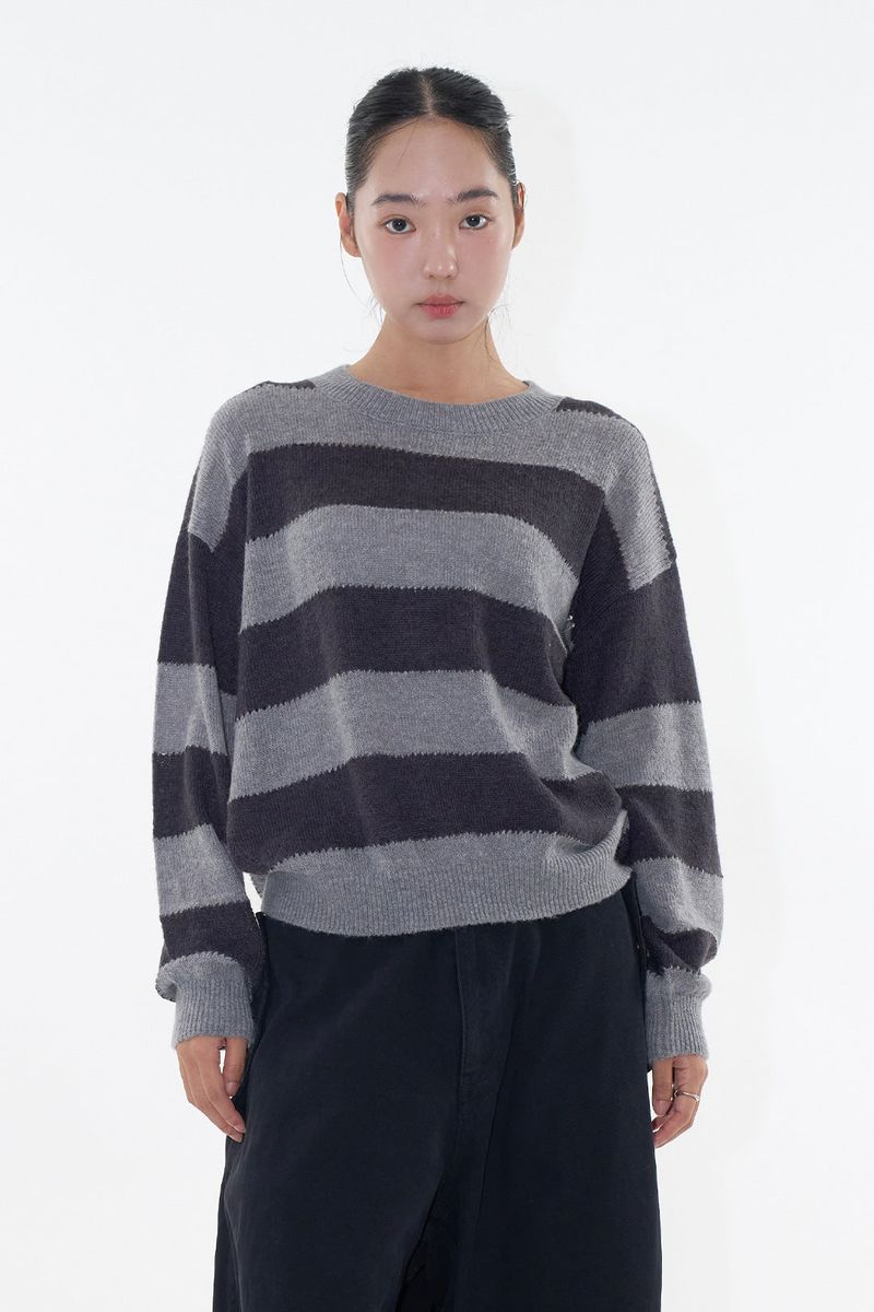 Raucohouse（ラウコハウス）の「Moss stripe knit（Tops）」