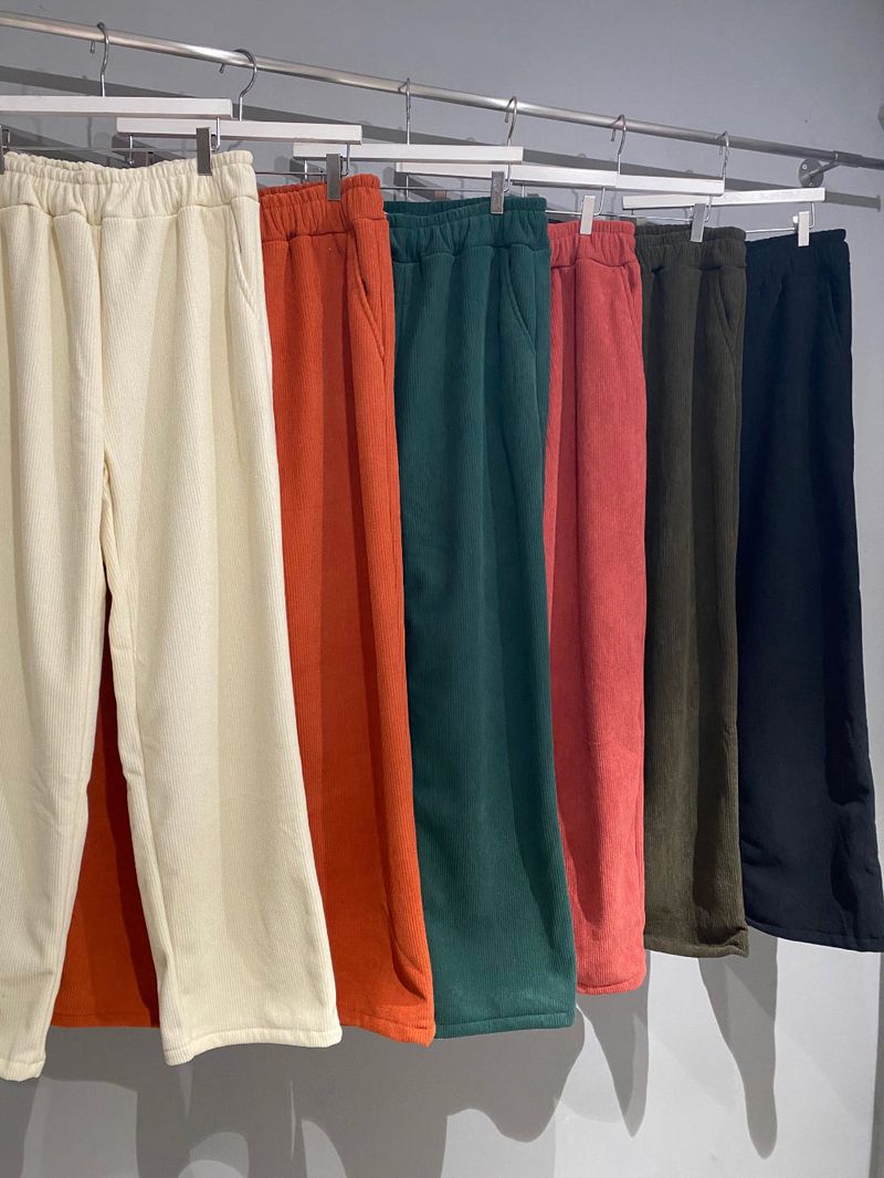 LMN マイルドコーデュロイナッピングバンディングワイドパンツ (6 colors)