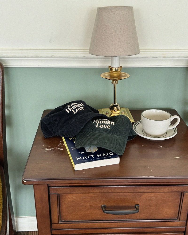 CAT HUMAN LOVE CORDUROY BALL CAP_NAVY