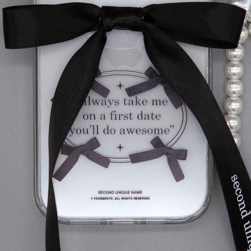 SUN CASE CLEAR BALLET RIBBON BLACK