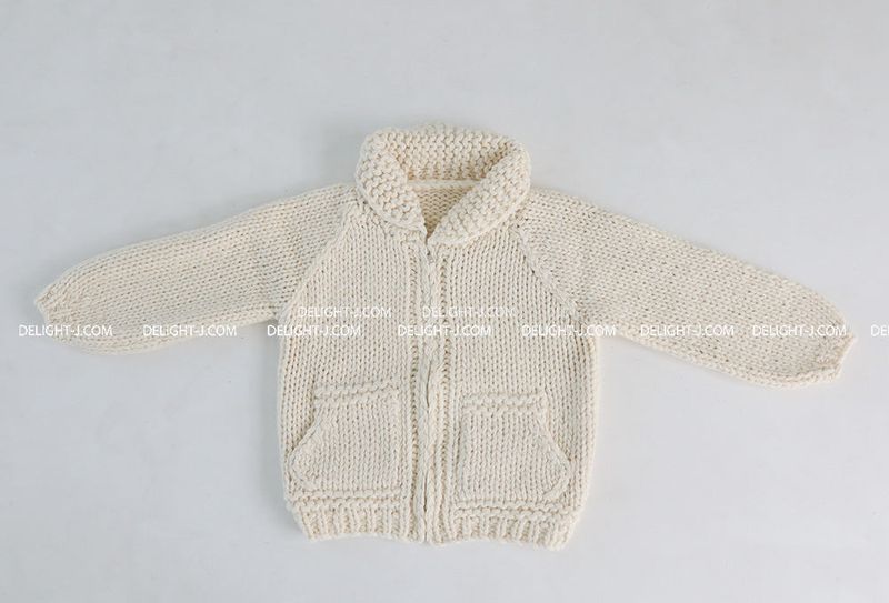 [Handmade] Wool knit zip-up jacket