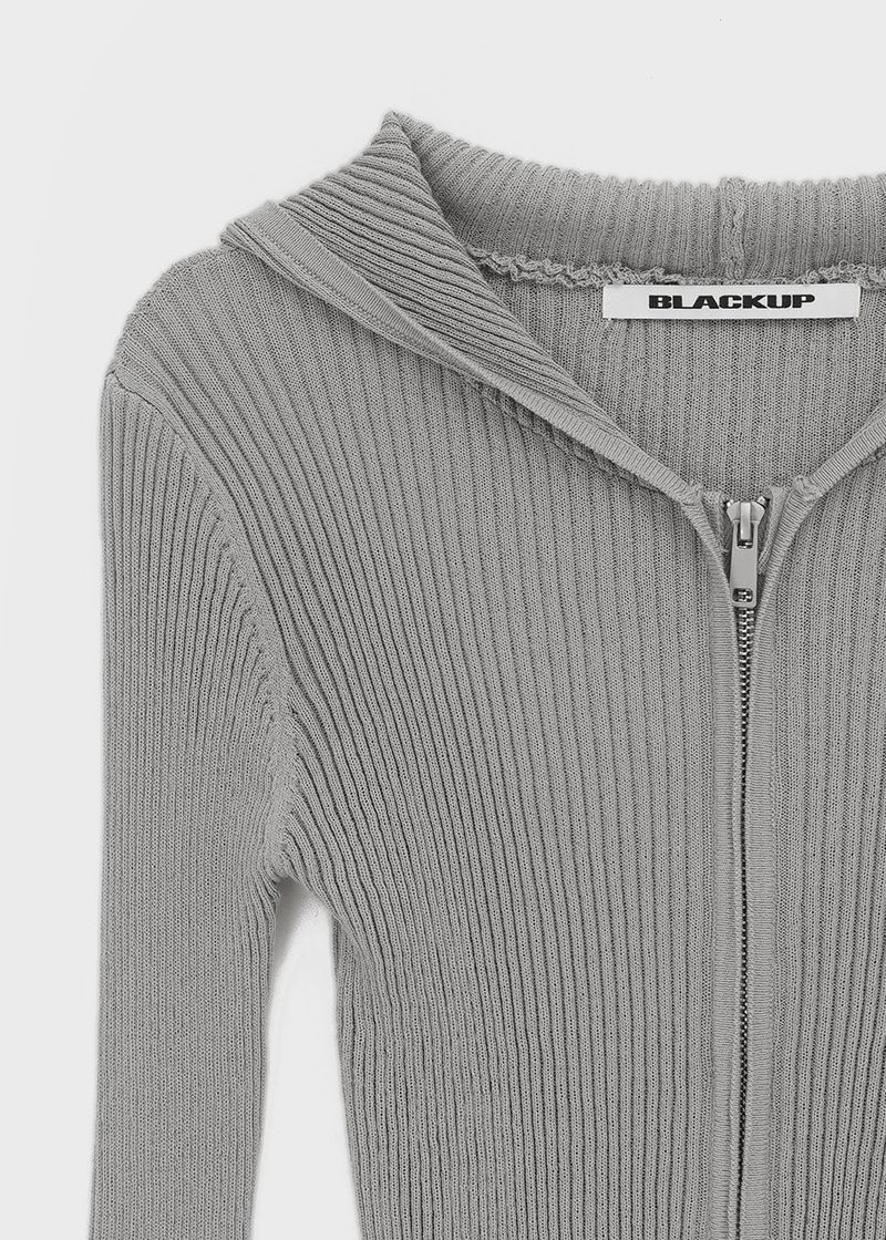[MADE] Riev Ribbed Knit Zip-Up