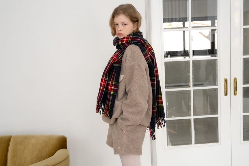 Teddy fleece shorts_mocha