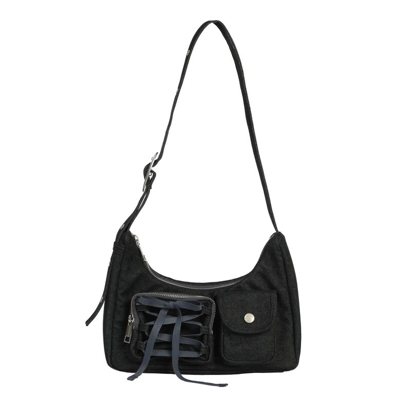 Ribbon hobo bag_black