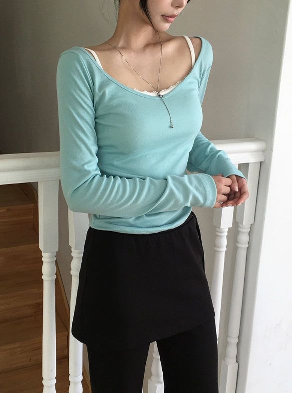 Asin Layered Flare Bootcut Banding Skirt Pants