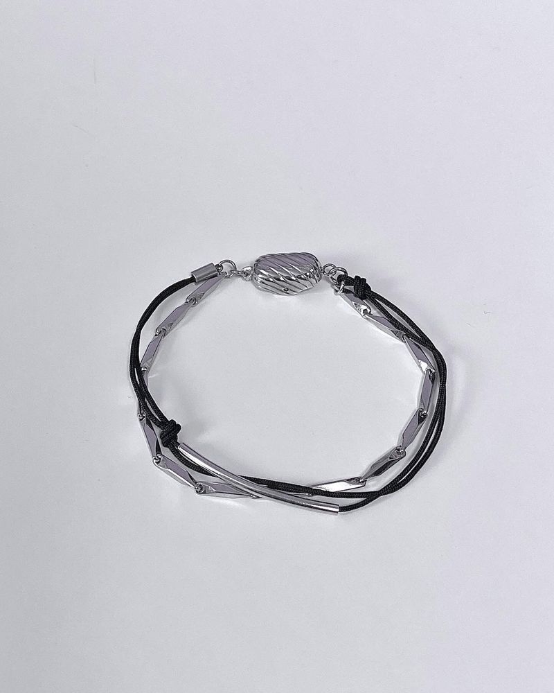 RUNARING(ルナリング)の「All surgical steel simple layered bar chain bracelet(Accessories)」