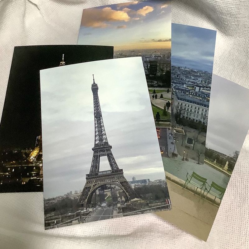 paris france postcard set (5P)