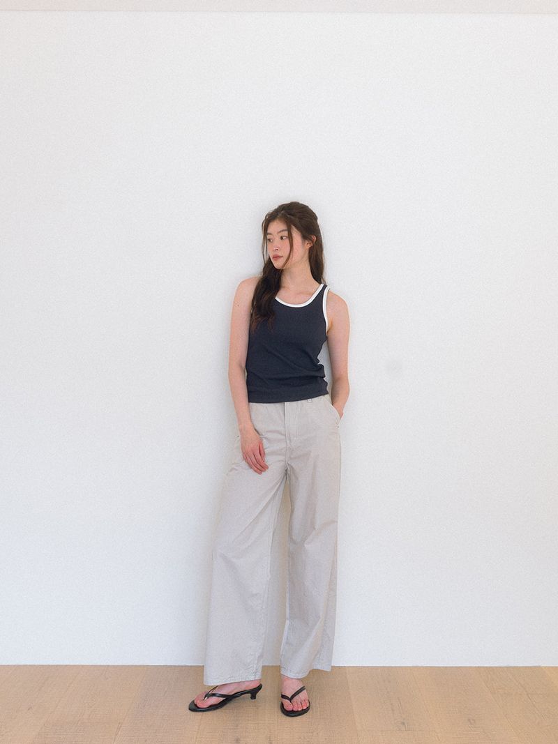Relaxed Cotton Pants - Gray