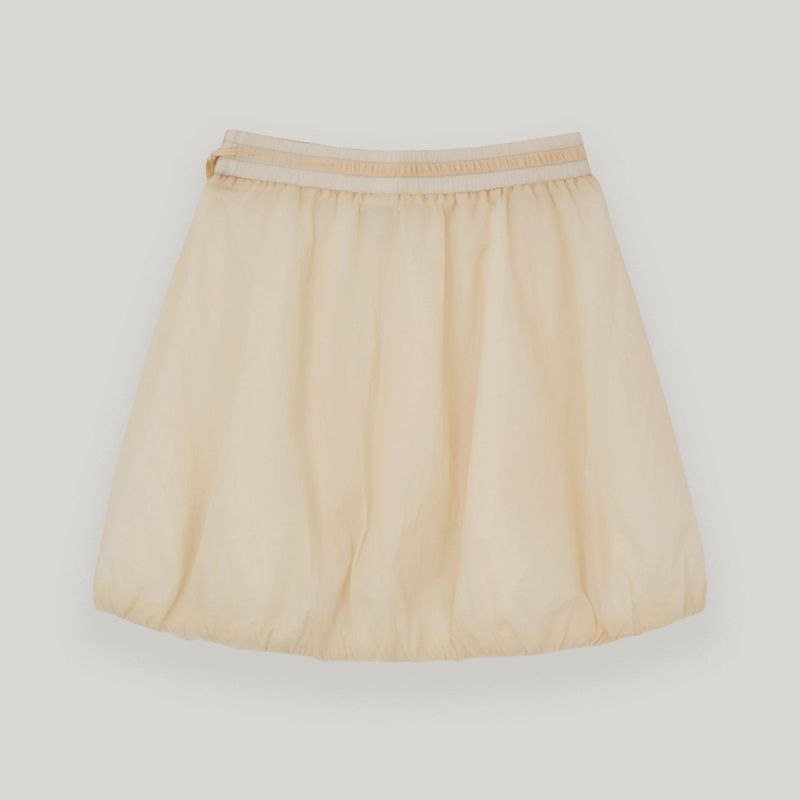 Cream Nylon Pumpkin Skirt