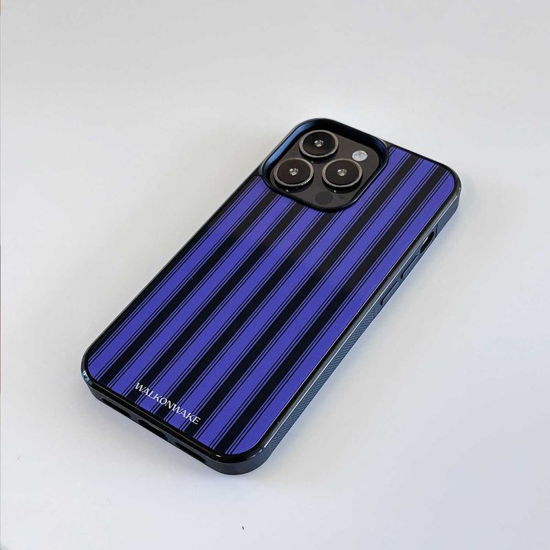 [Glass] Stripe case(purple)