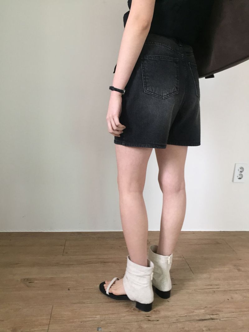 Linen ankle open sandals