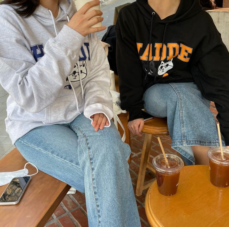 HADDE CAT HOODIE BLACK