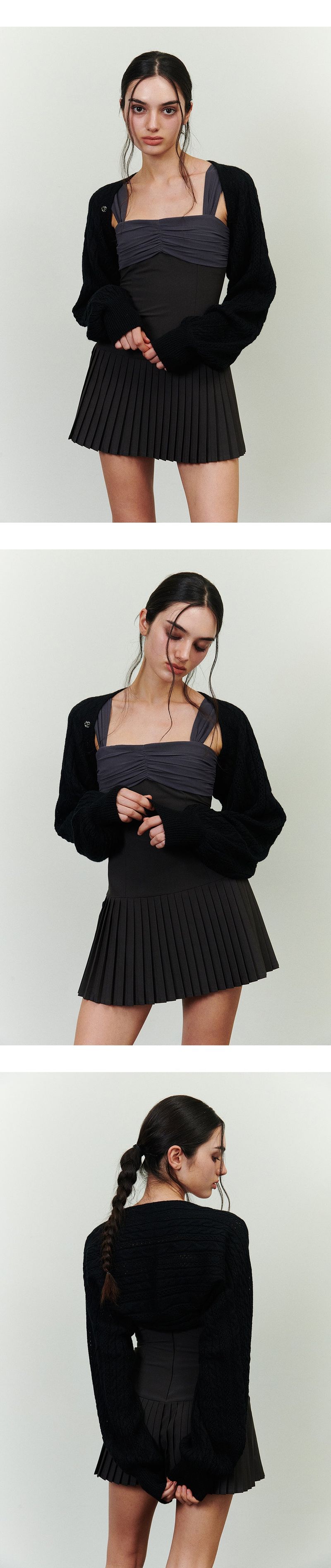 MERRY PLEATS DRESS charcoal