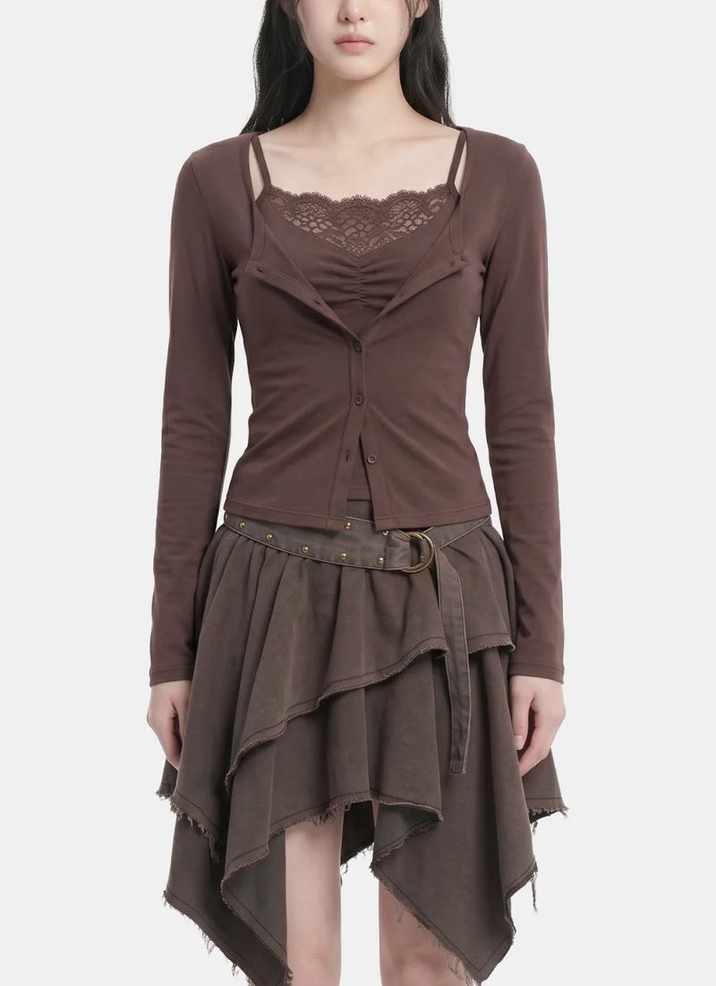 Chloe Lace Layered Cardigan