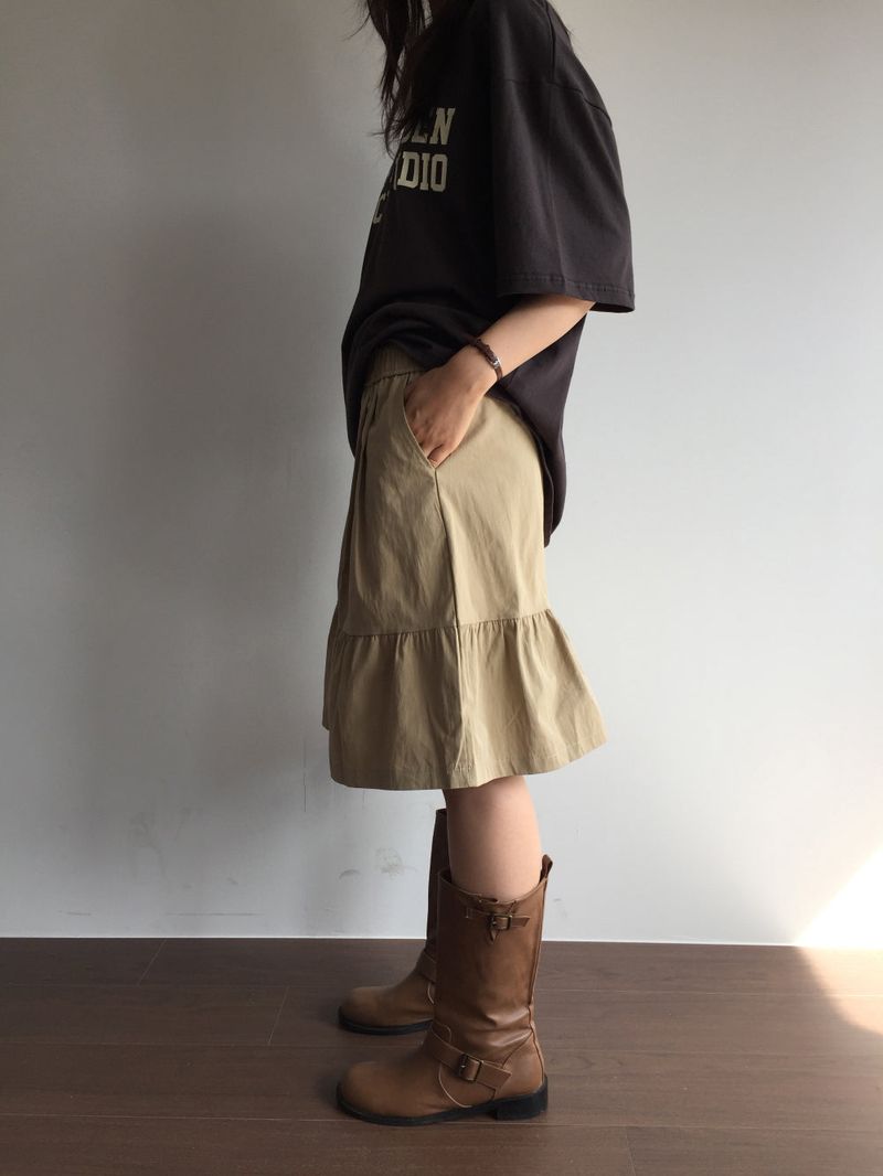 v midi skirt (3color) 