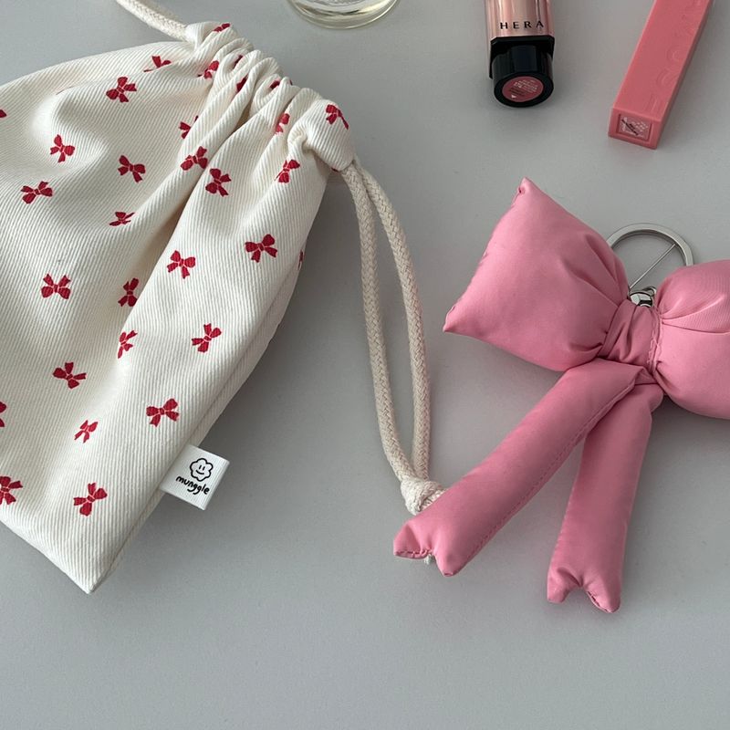 RED RIBBON STRING POUCH