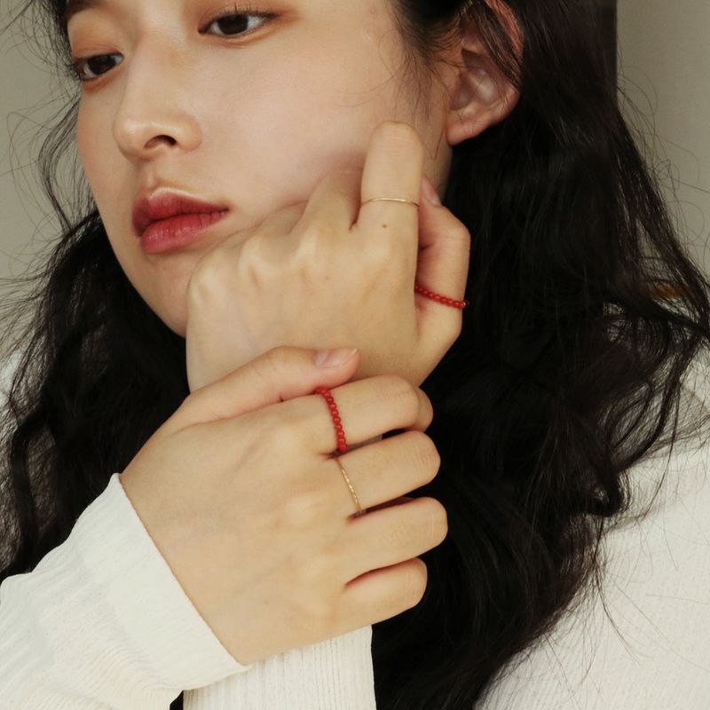 CORAL BEADS RING