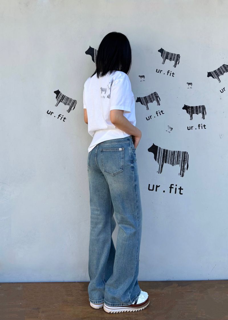 REGULAR SEMI BOOTCUT DENIM PANTS code 25007