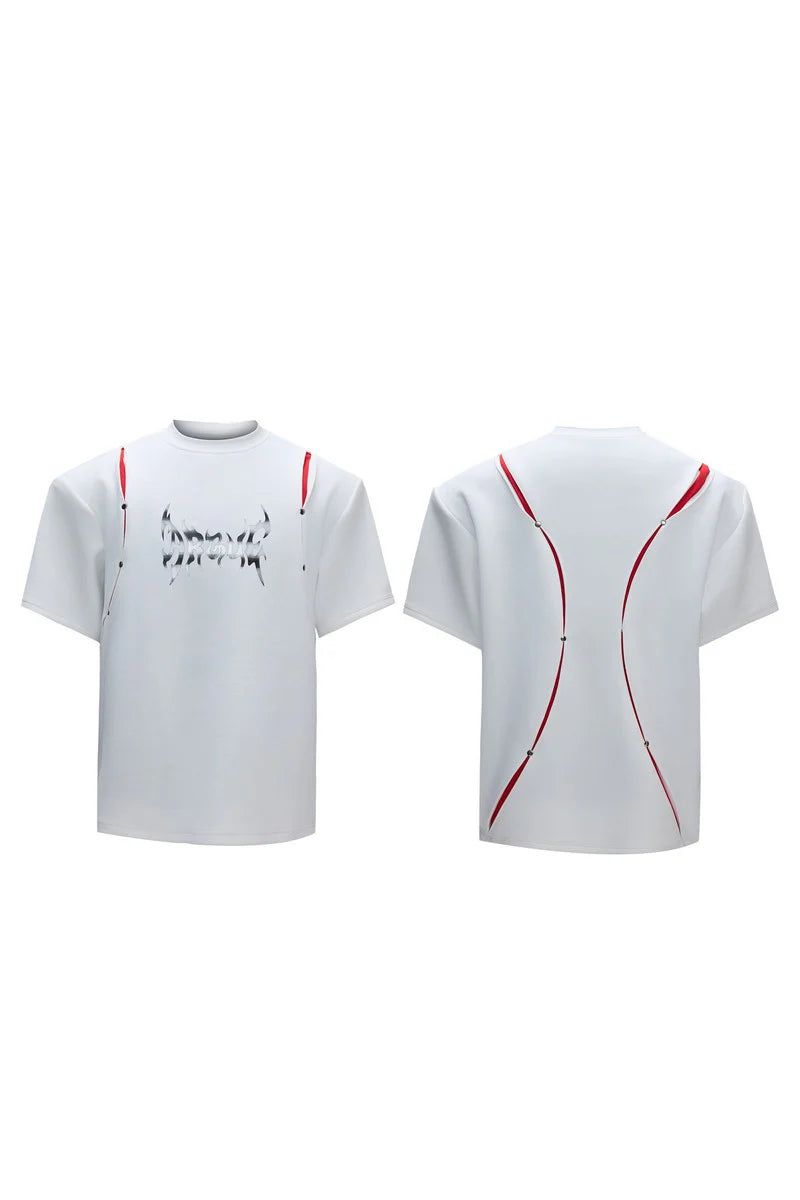 ディコンストラクティドプリントTシャツ