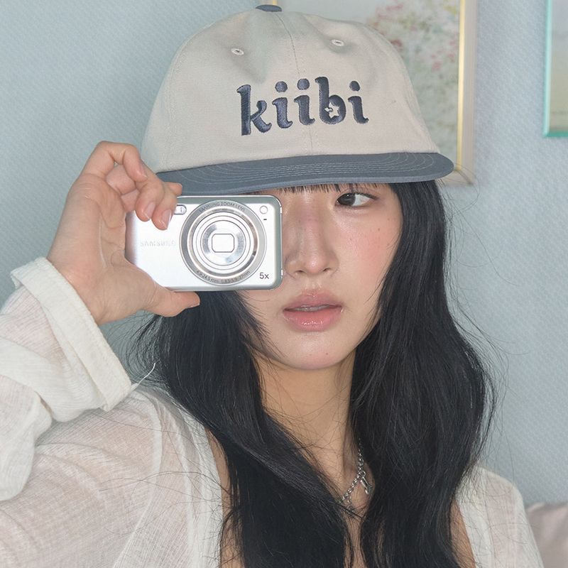 logo two tone cap oatmeal & dusty blue