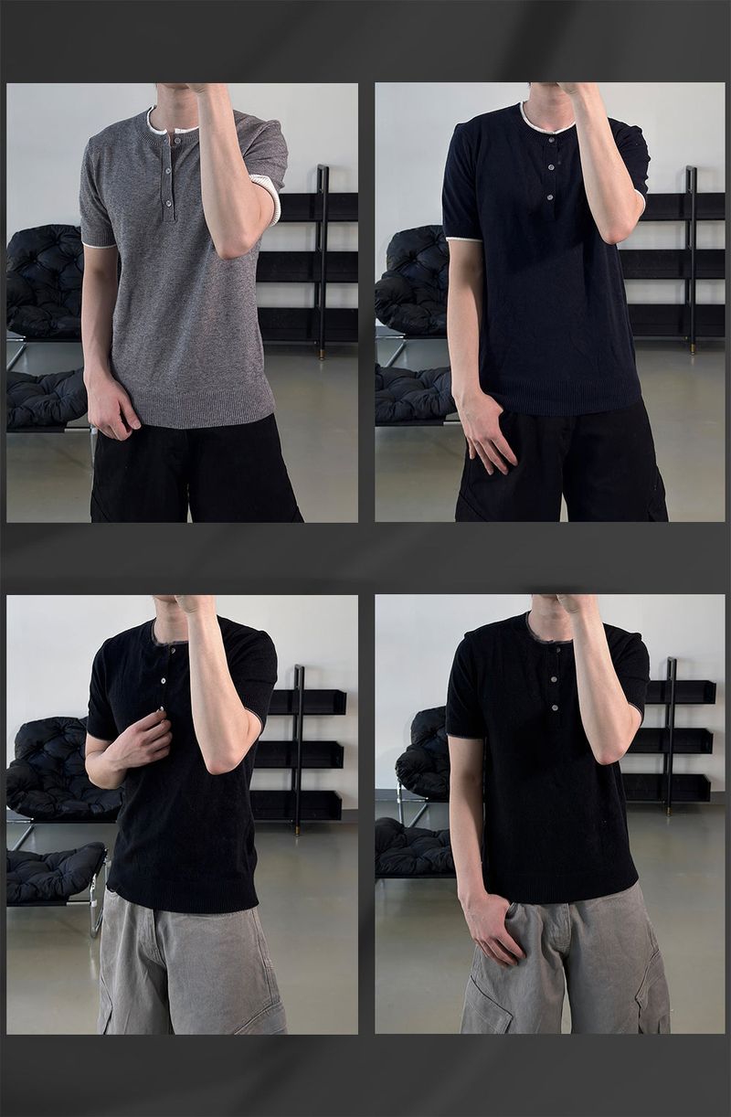 Eren Layered Henley Neck Knit