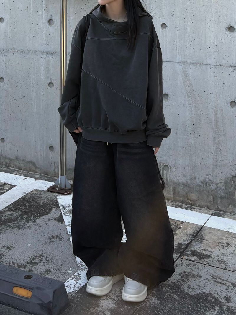 back cross carpenter denim pants