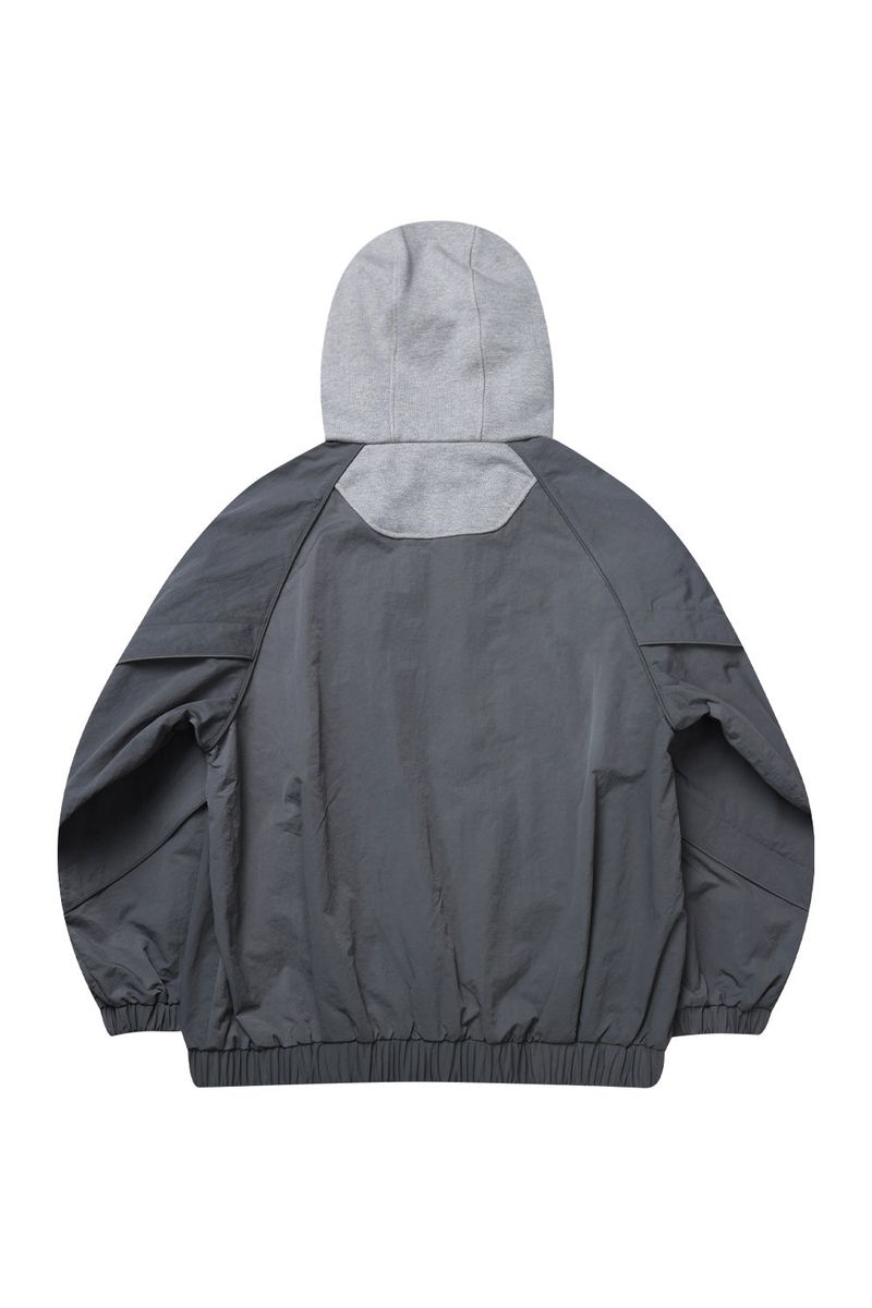 PIPPING MIX ANORAK HOODIE_GRAY