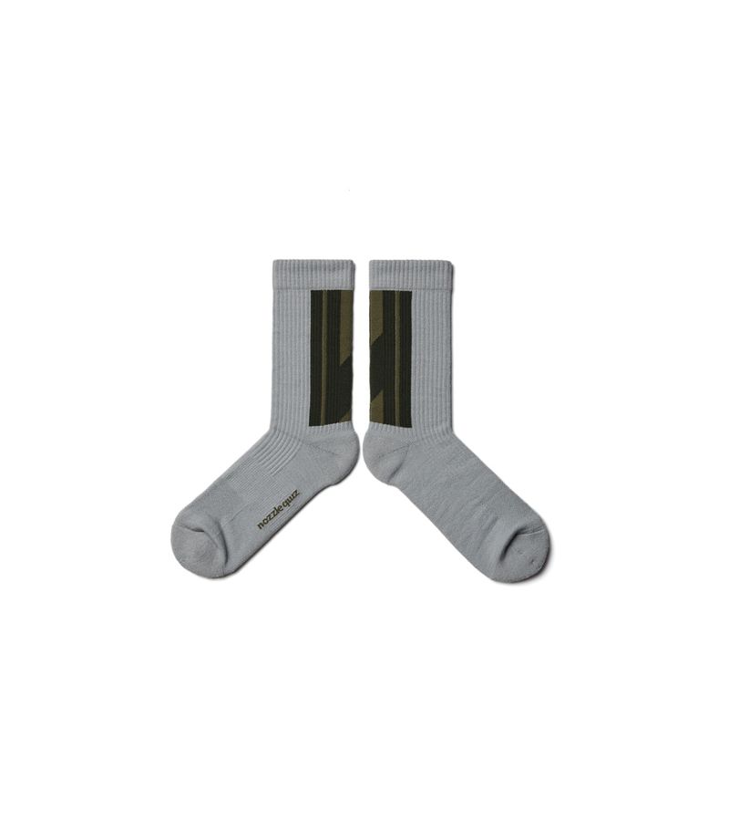 LANDING Midcalf socks (3 pair in - Silver Black,  Pale Green, Grey Flame)