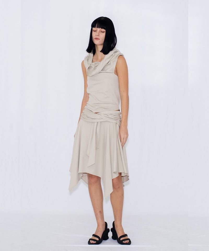 ASYMMETRIC DRAPE SKIRT