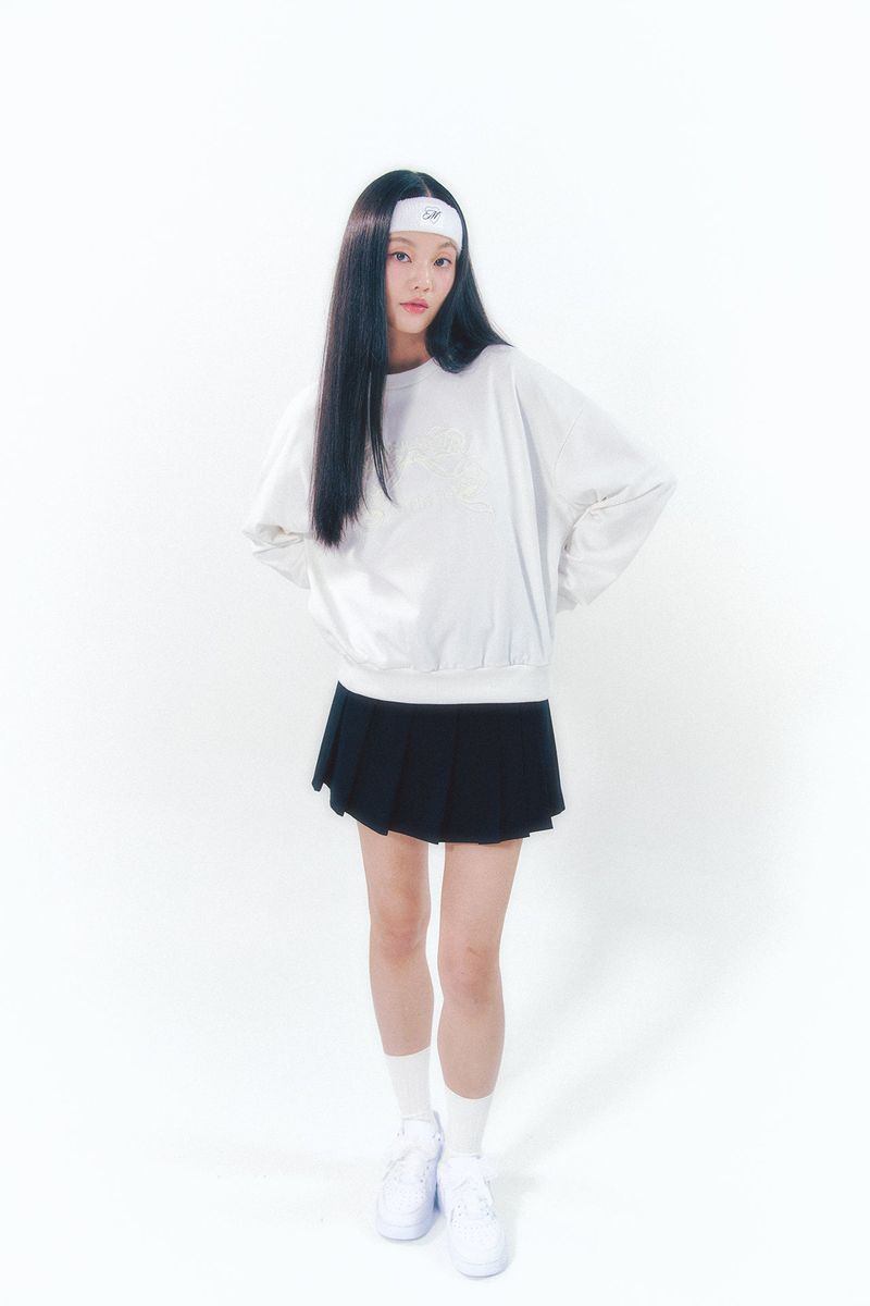Point Ribbon Sweatshirt White
