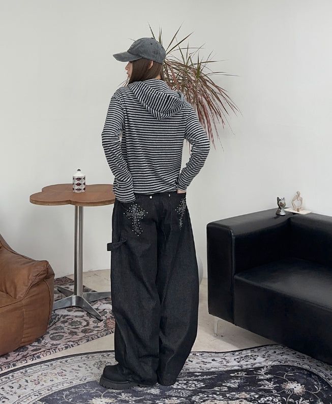 Cardin Leopard Cross Denim Pants