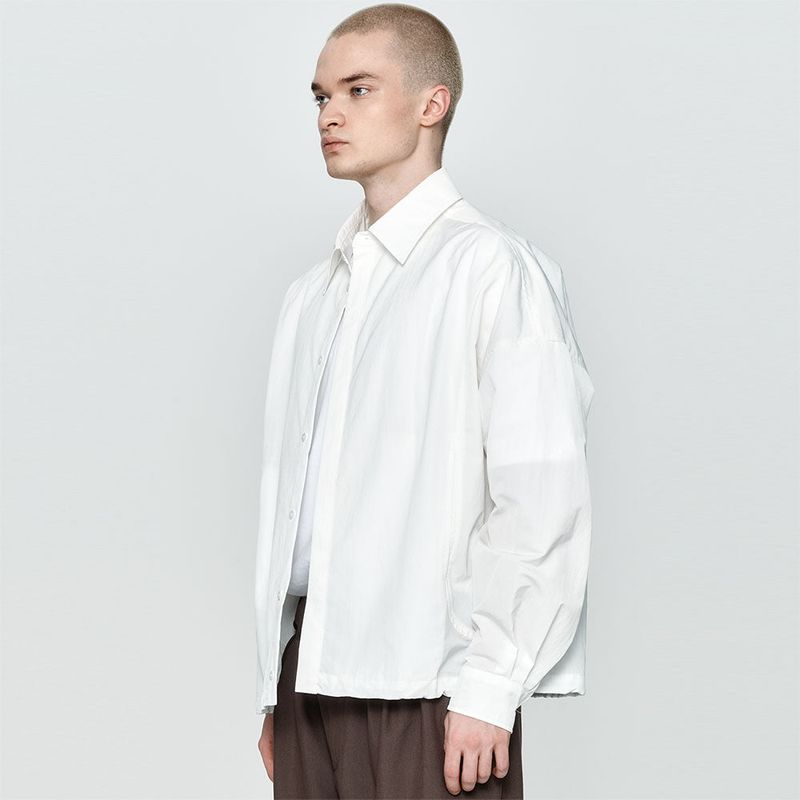 Crinkle String Shirt Jumper White