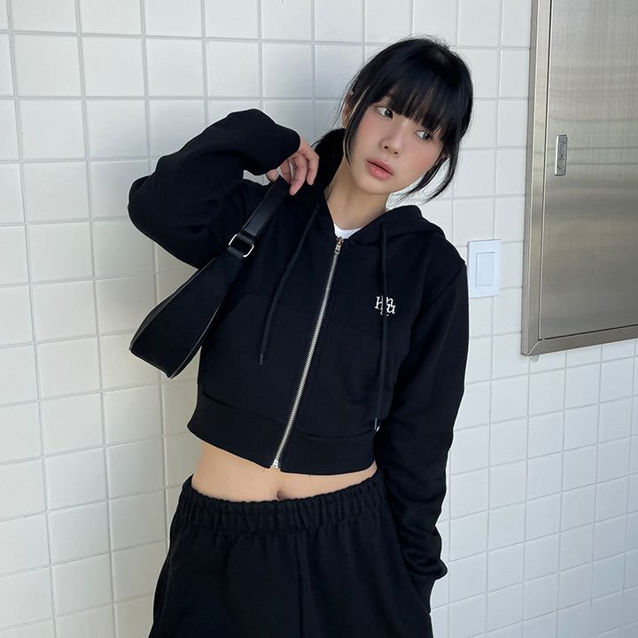 [2TYPE] LOGO POINT TRAINING CROP HOOD ZIPUP