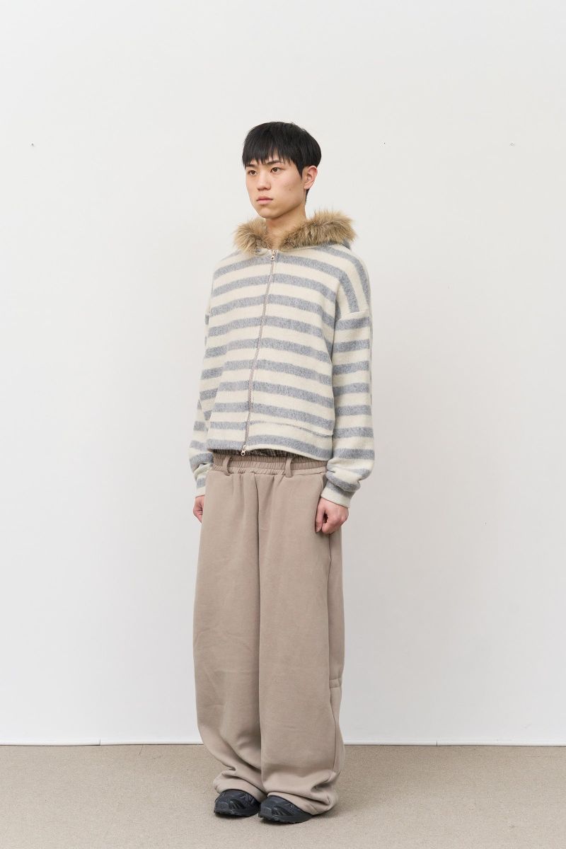 Fury Fur Striped Zip Hoodie