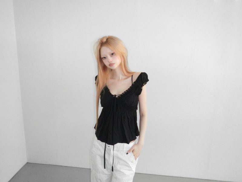 cats lace bra top(2 color)