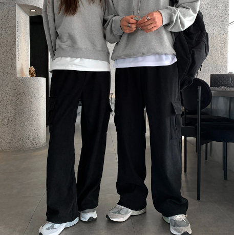 [In-house production]  First Corduroy Cargo String Wide Pants