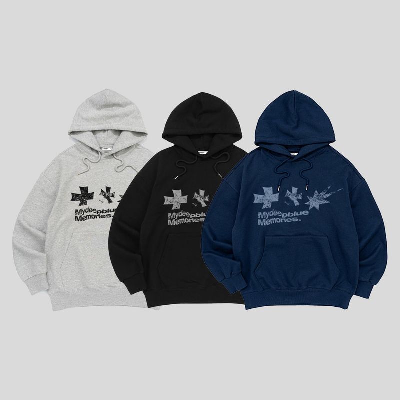 MYDEEPBLUEMEMORIES（マイディープブルーメモリーズ）の「SYMBOL LOGO GRAPHIC HOODIE_3 COLORS（Tops）」