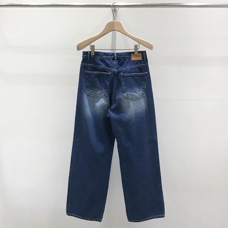 kato washing black denim pants