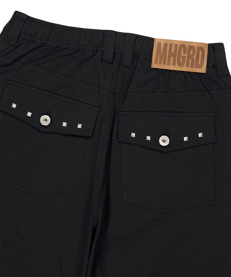CROSS STUD TWILL SHORTS_BLACK