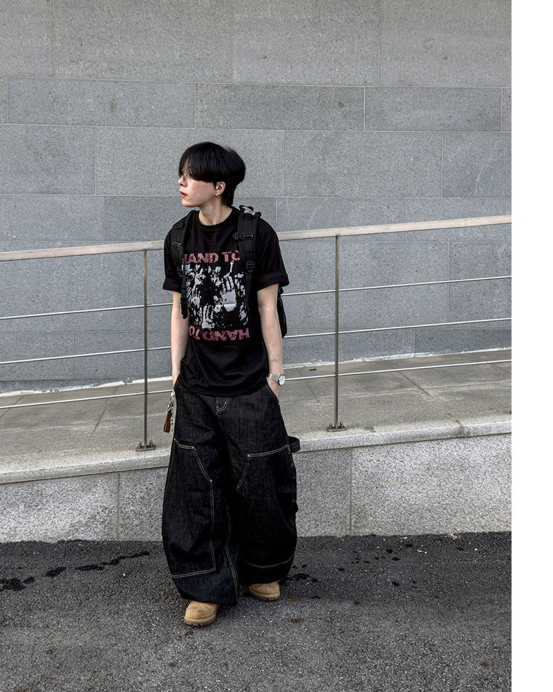Touch Graphic Oversized Half T-Shirt