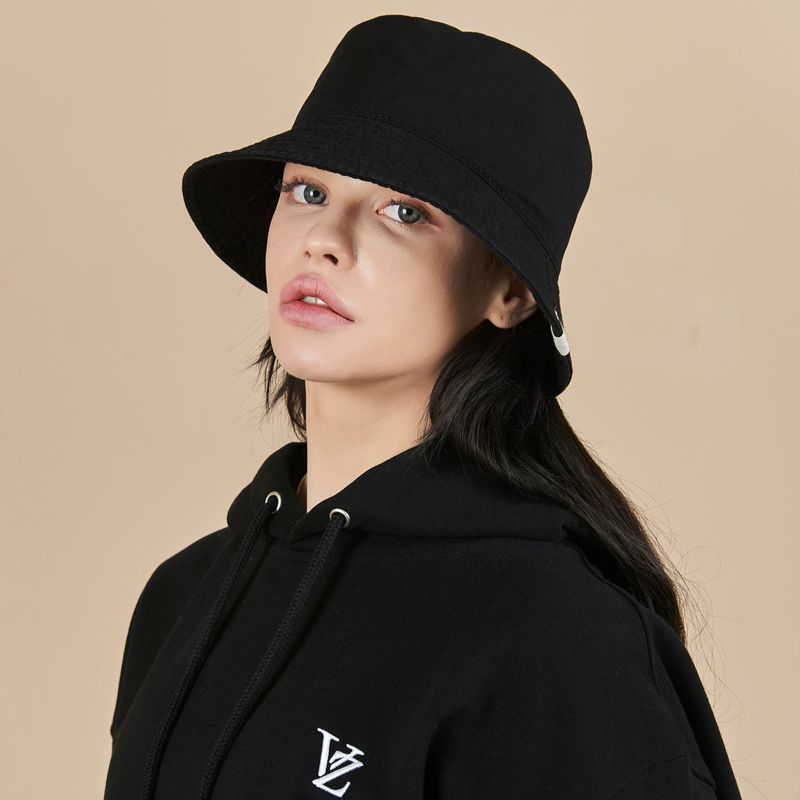 Monogram Label Pigment Bucket Hat Black