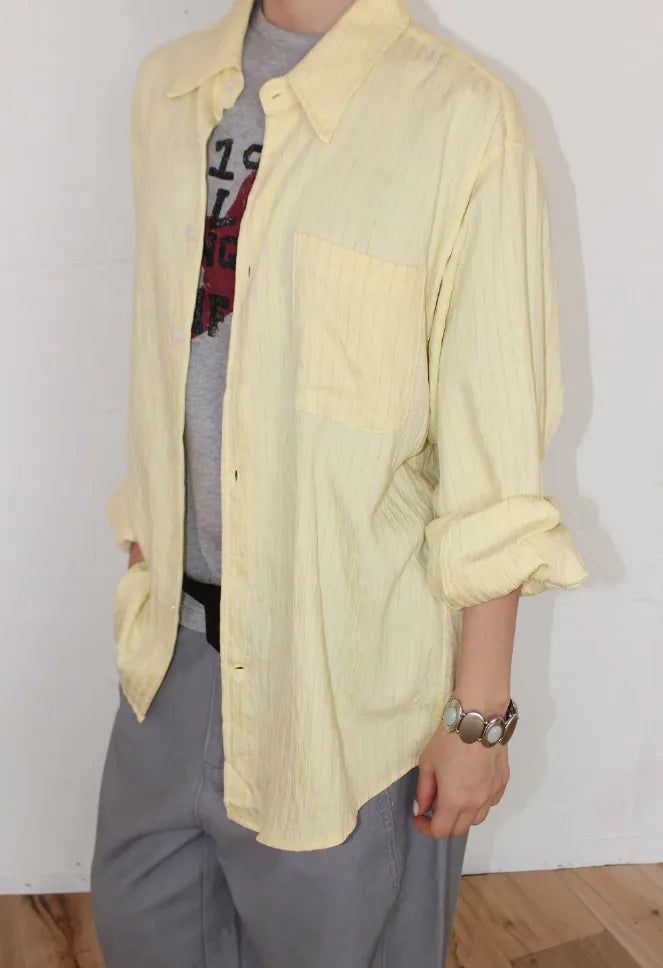 CRINKLE STRIPE OVER SHIRT