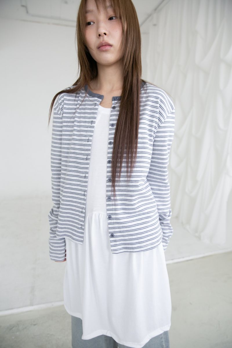 pastel stripe cardigan(3colors)