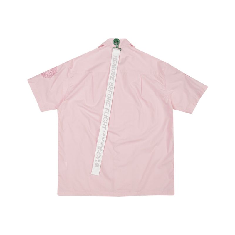 [UNISEX] Mission Patch Bowling Shirt (PINK)